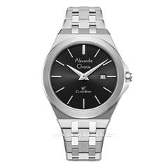 Alexandre Christie AC 8700 MD Silver Dial Black Stainless Steel