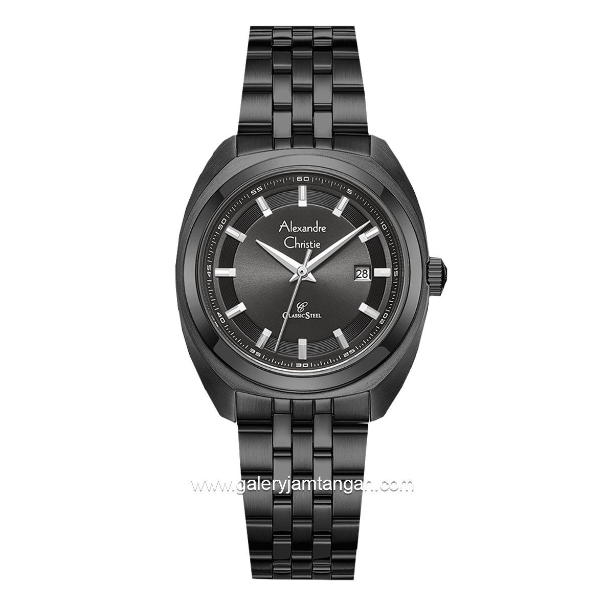 Alexandre Christie AC 8702 LD Full Black Stainless Steel Strap