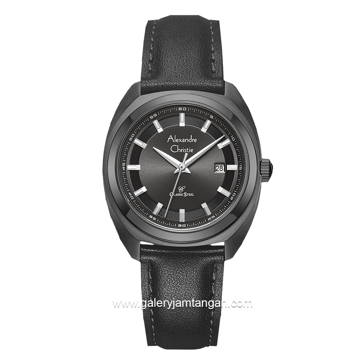 Alexandre Christie AC 8702 LD Black Leather Strap
