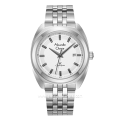 Alexandre Christie AC 8702 MD Silver Dial White Stainless Steel Strap