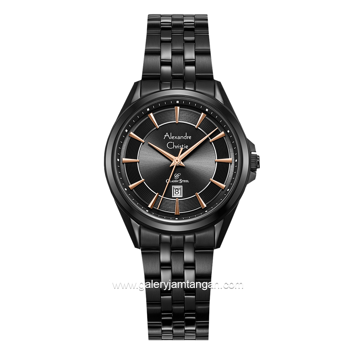 Alexandre Christie AC 8703 LD Black List Rosegold Stainless Steel