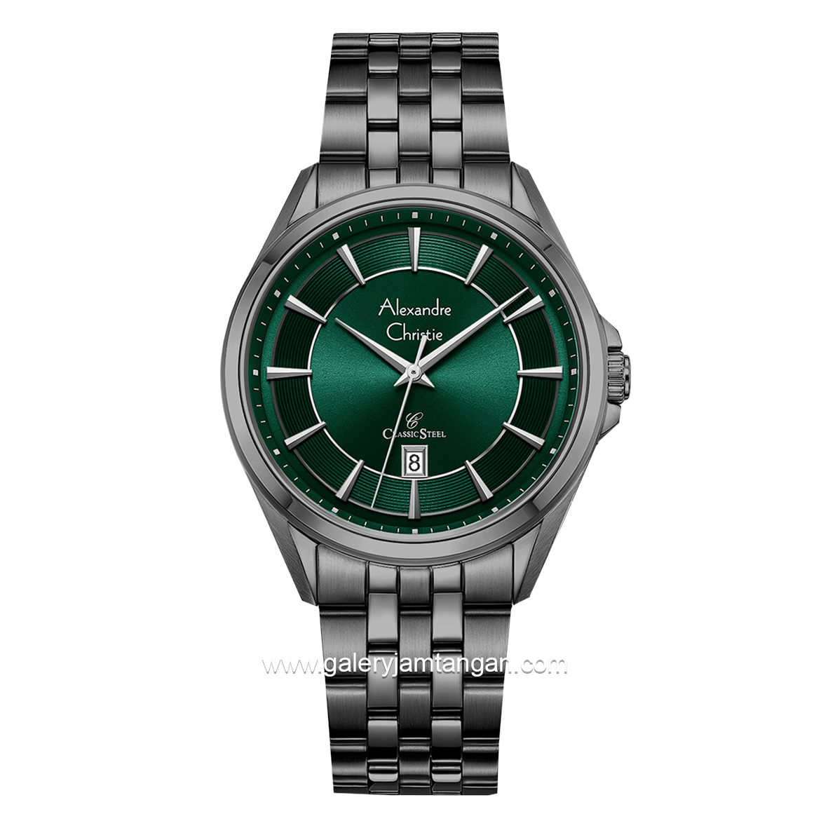Alexandre Christie AC 8703 MD Black Dial Green Stainless Steel