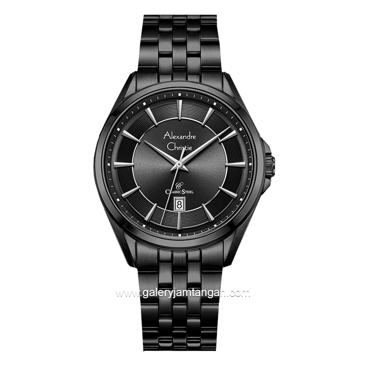 Alexandre Christie AC 8703 MD Full Black Stainless Steel