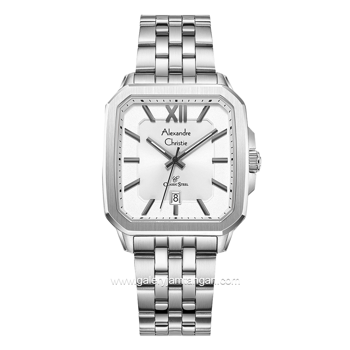 Alexandre Christie AC 8704 MD Silver Dial White Stainless Steel