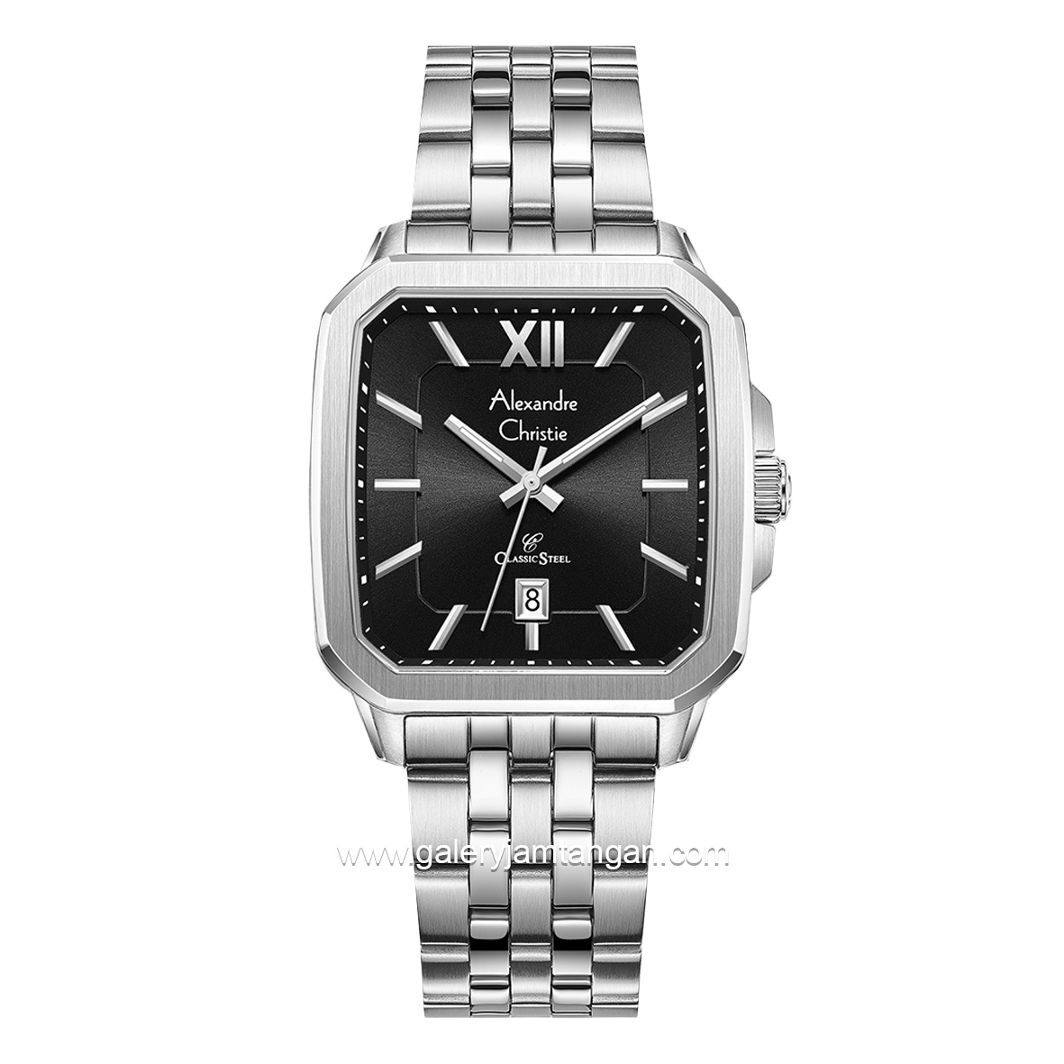 Alexandre Christie AC 8704 MD Silver Dial Black Stainless Steel