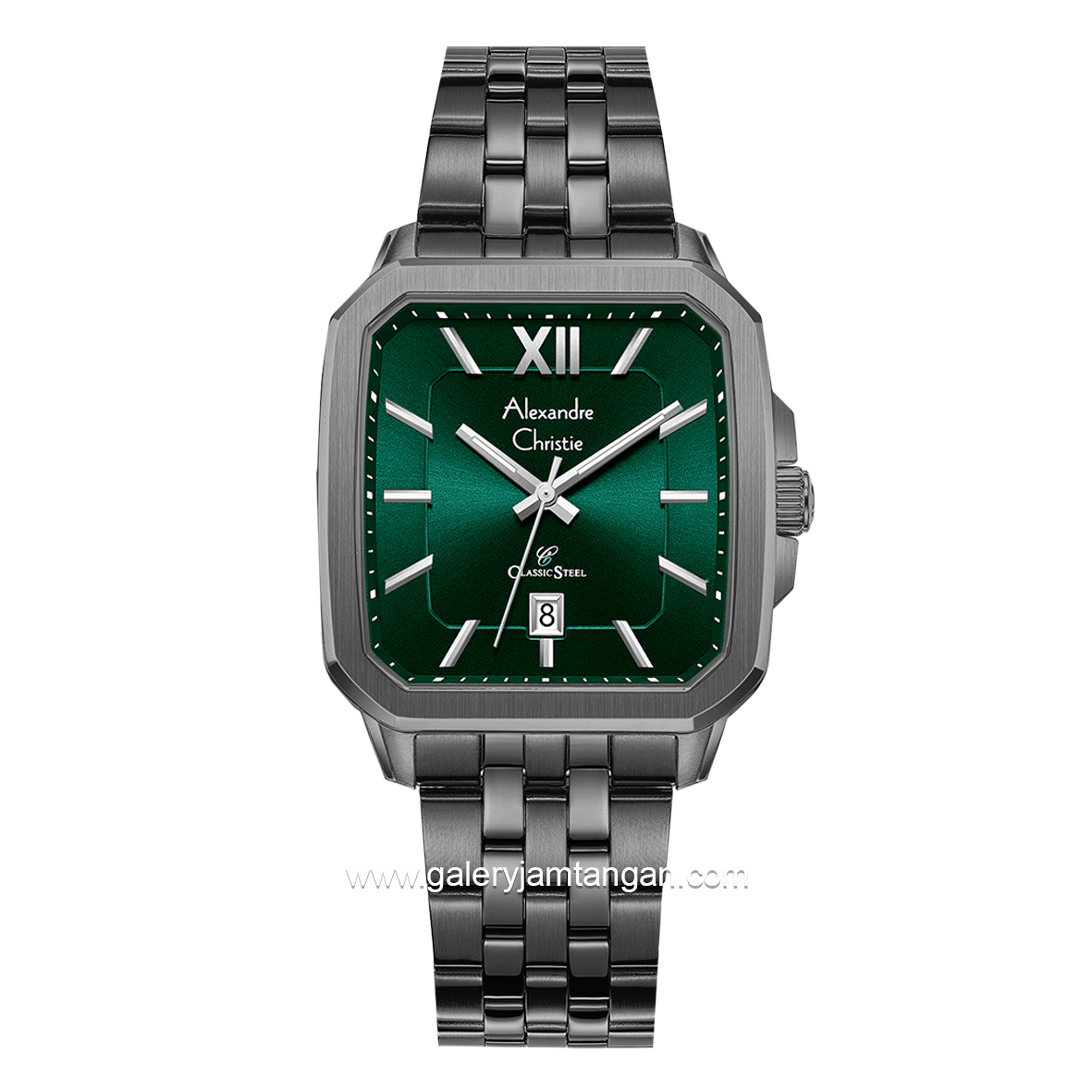 Alexandre Christie AC 8704 MD Black Dial Green Stainless Steel