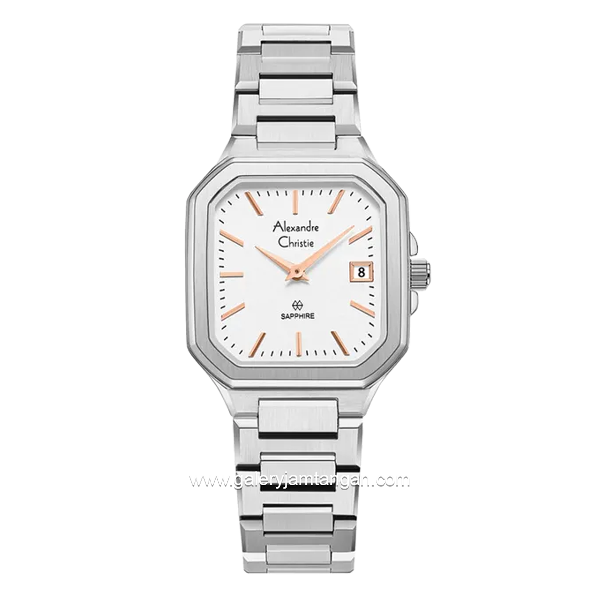 Alexandre Christie AC 8711 LD Silver Dial White Stainless Steel