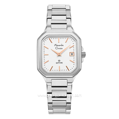 Alexandre Christie AC 8711 LD Silver Dial White Stainless Steel