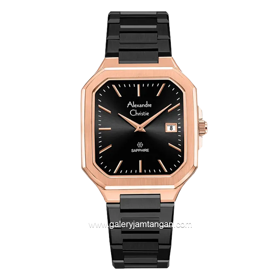 Alexandre Christie AC 8711 MD Black Rosegold Stainless Steel