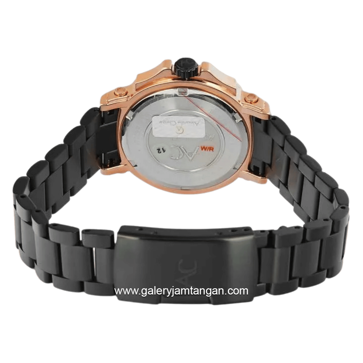 Alexandre Christie Collection AC 9205 BF Black Rosegold Dial Black Stainless Steel Strap