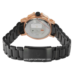 Alexandre Christie Collection AC 9205 BF Black Rosegold Dial Black Stainless Steel Strap