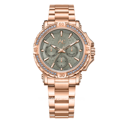Alexandre Christie Collection AC 9205 BF Rosegold Dial Green Stainless Steel Strap