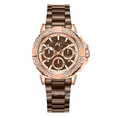 Alexandre Christie Collection AC 9205 BF Brown Rosegold Stainless Steel Strap