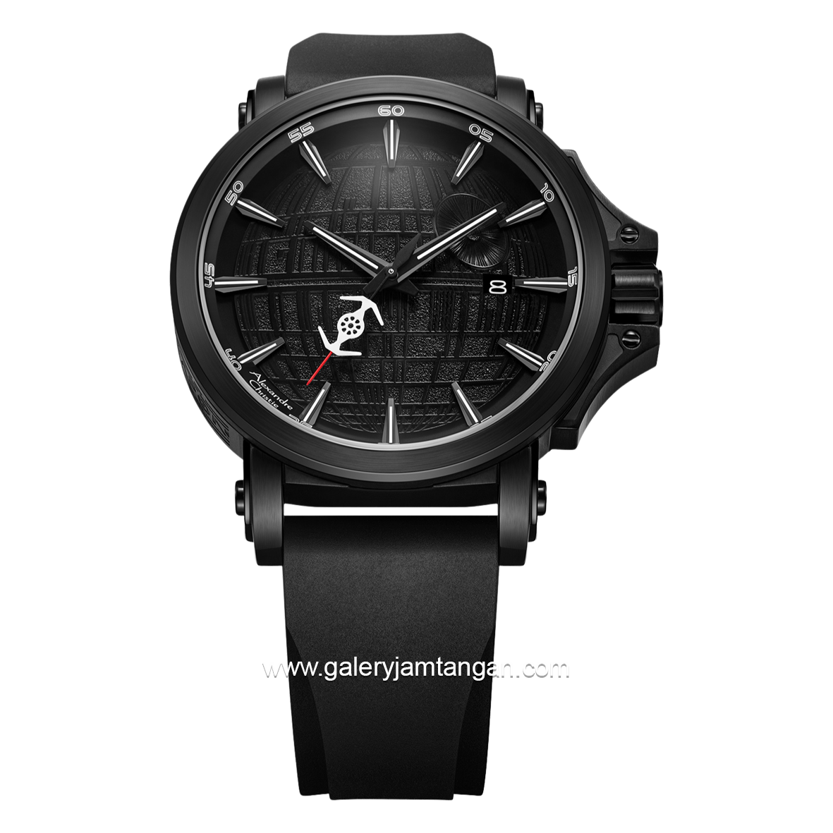Alexandre Christie AC 9205 MA Star Wars Death Star Limited Edition Automatic Black Rubber Strap