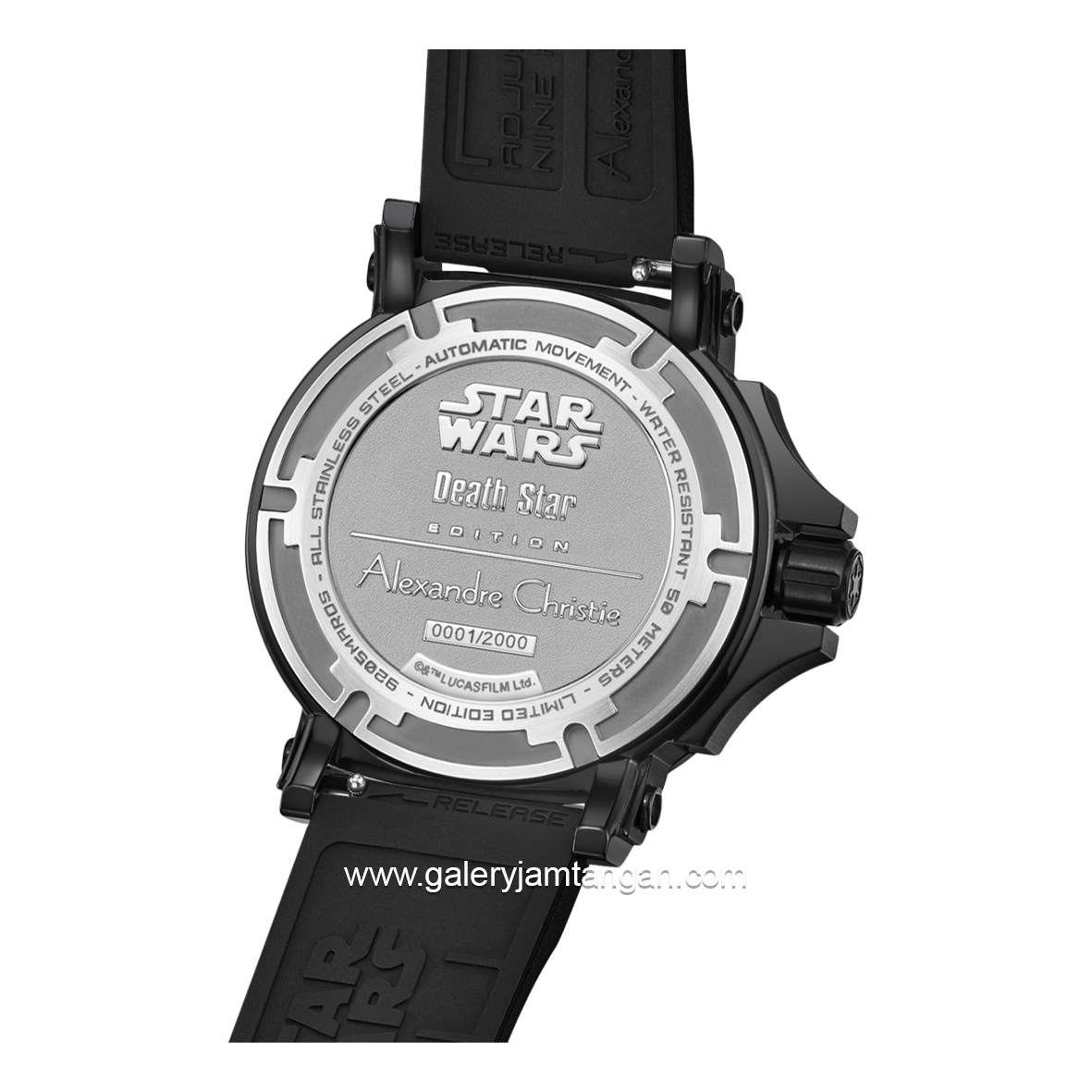Alexandre Christie AC 9205 MA Star Wars Death Star Limited Edition Automatic Black Rubber Strap