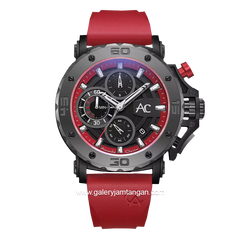Alexandre Christie AC 9205 MC Collection Red Black Rubber Strap