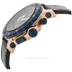 Alexandre Christie Collection AC 9205 MCLCABA Black Gold Leather Strap