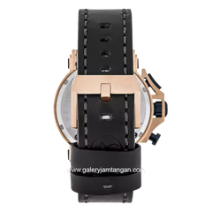 Alexandre Christie Collection AC 9205 MCLCABA Black Gold Leather Strap