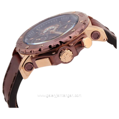 Alexandre Christie Collection AC 9205 MCLROBO Brown Rosegold Leather Strap