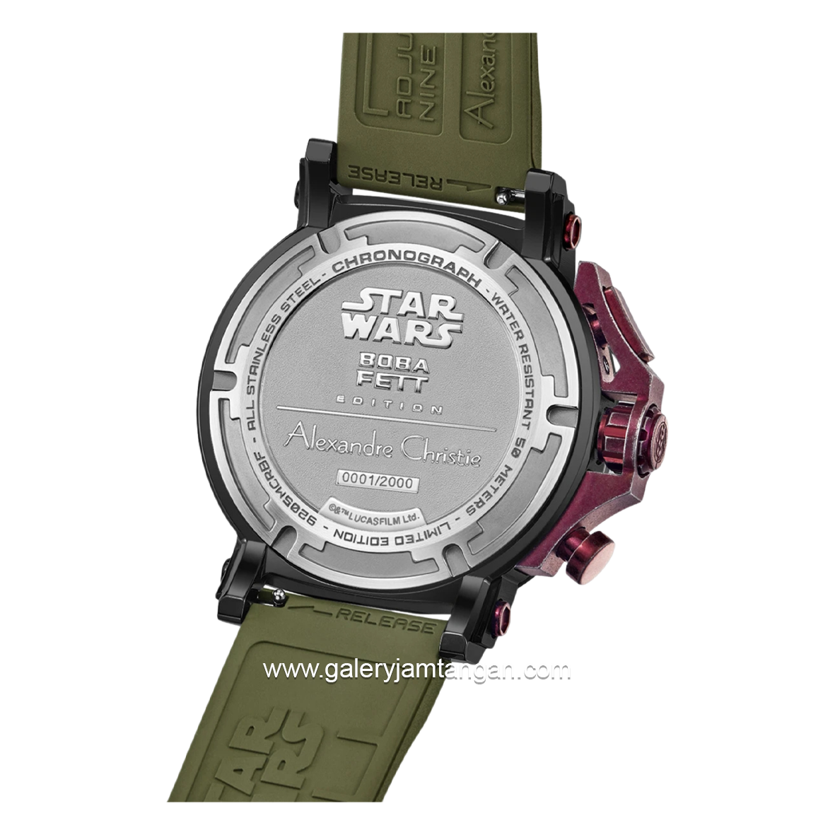 Alexandre Christie X Star Wars AC 9205 MCRBF1 Boba Fett Edition Men Analog Dial Limited Edition