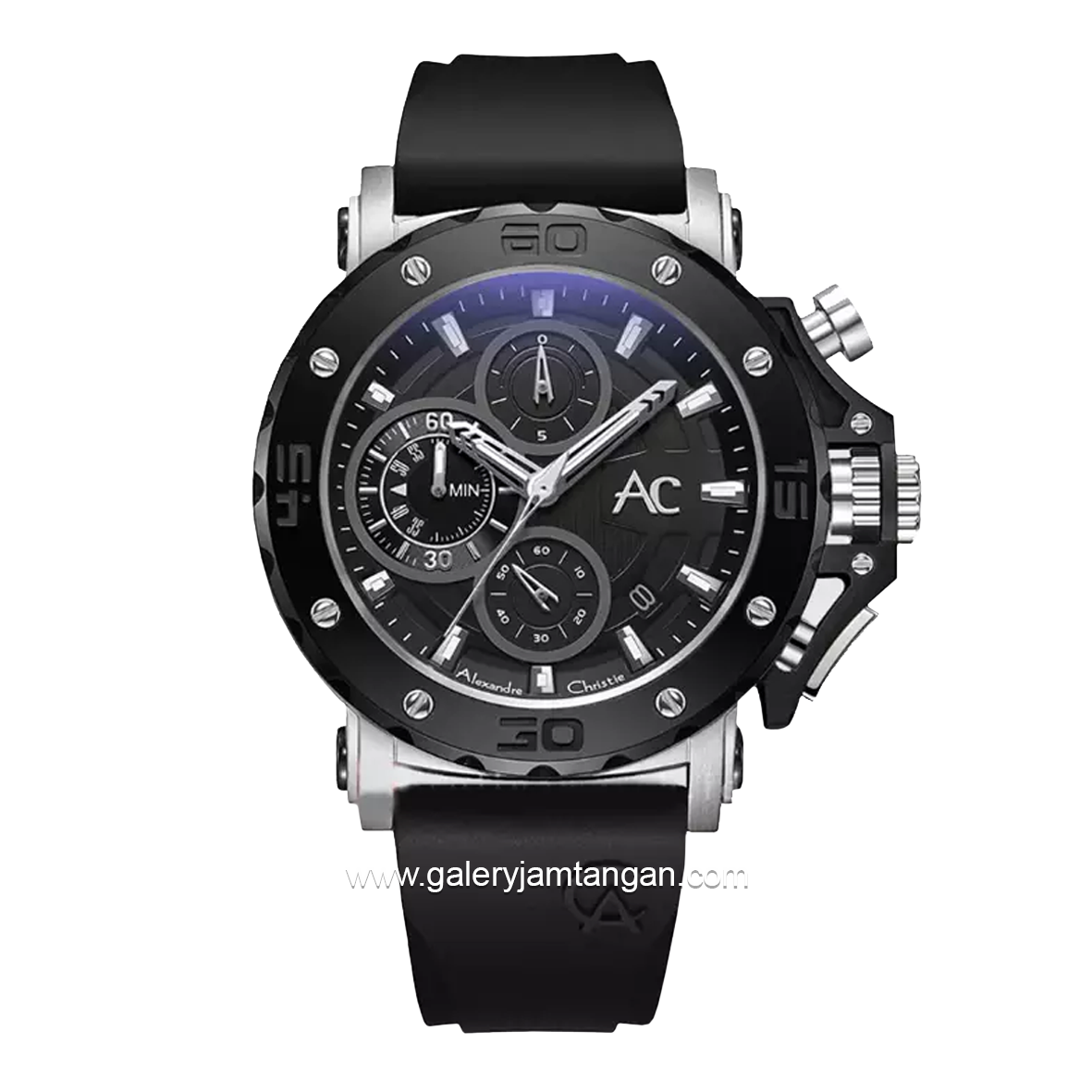 Alexandre Christie  AC 9205 MP/MT Men Automatic Sport Black Rubber Strap