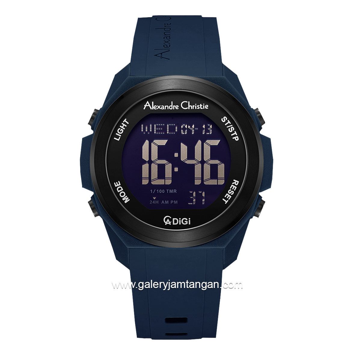 Alexandre Christie AC 9342 MH Navy Black Rubber Strap
