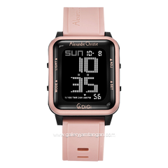 Alexandre Christie AC 9344 MH Pink Black Rubber Strap