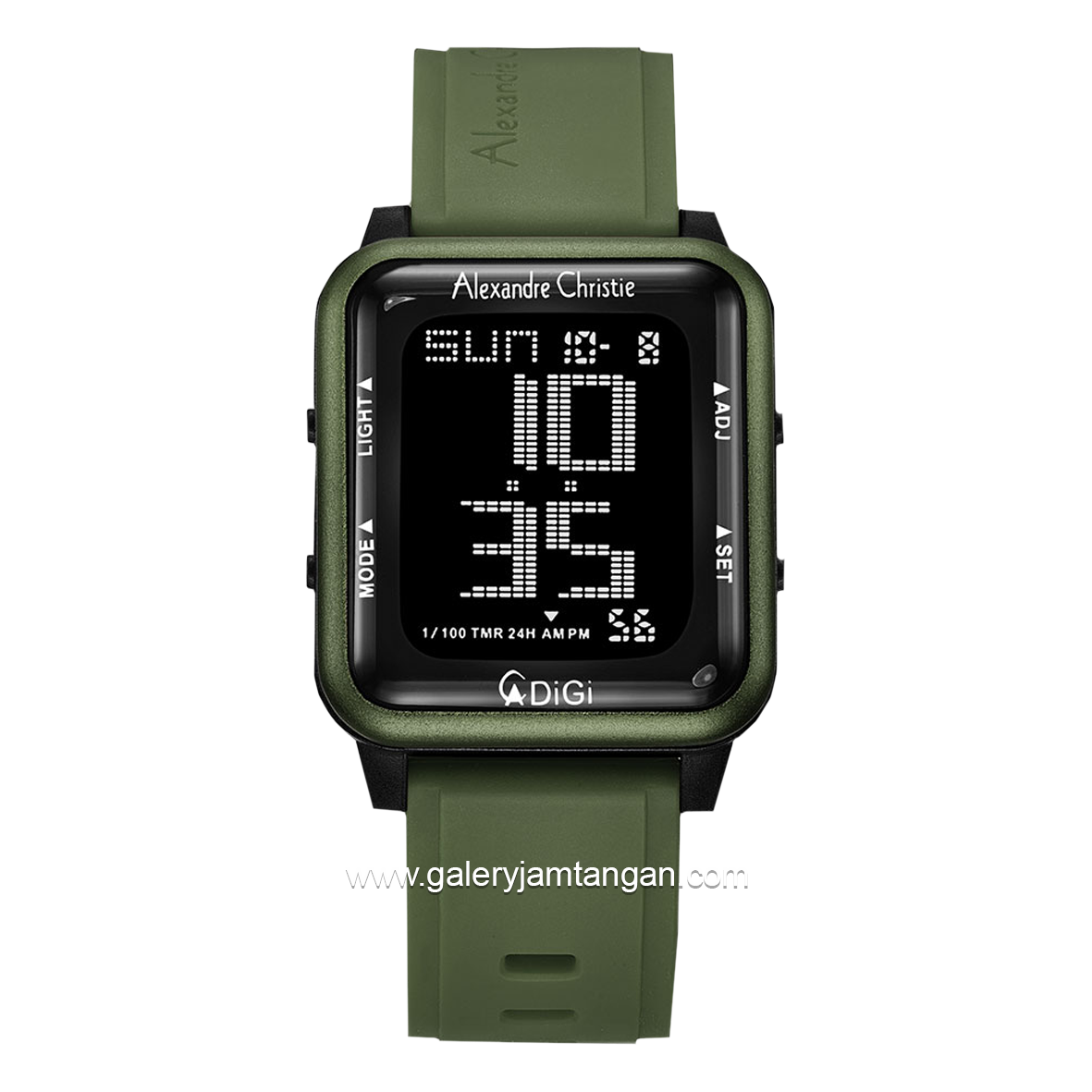 Alexandre Christie AC 9344 MH Army Black Rubber Strap