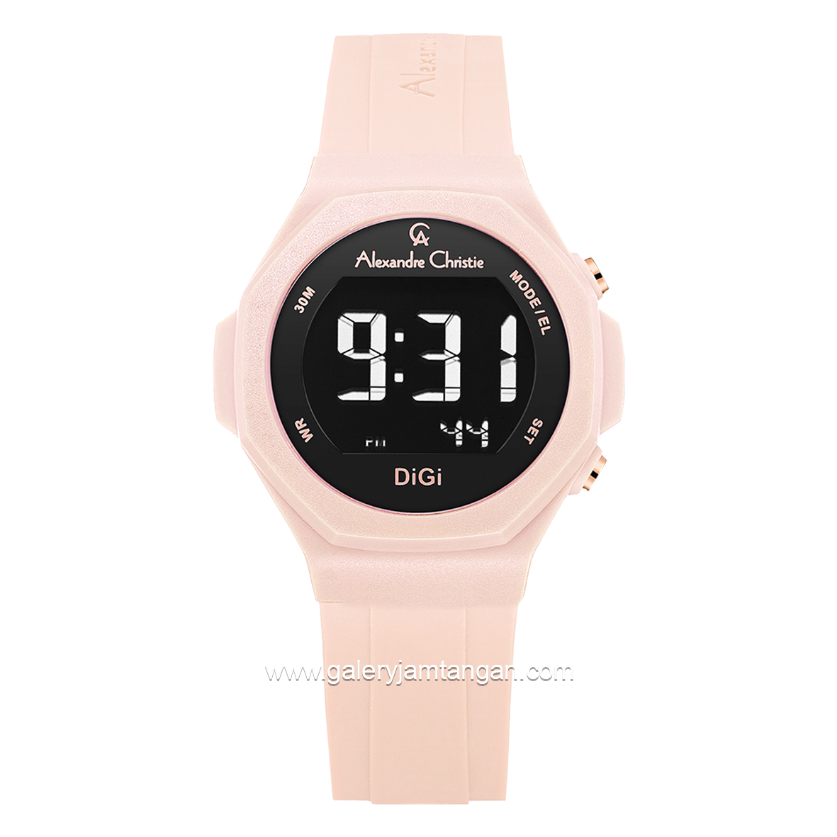 Alexandre Christie AC 9359 LH Digital Pink Rubber Strap