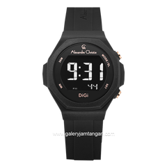 Alexandre Christie AC 9359 LH Digital Black List Rubber Strap