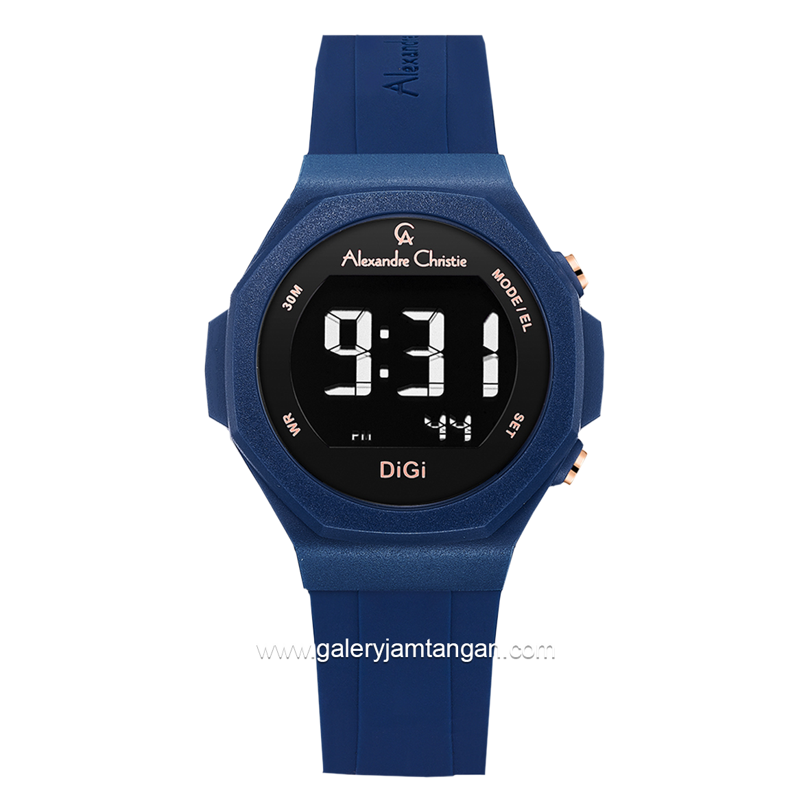 Alexandre Christie AC 9359 LH Digital Blue Rubber Strap