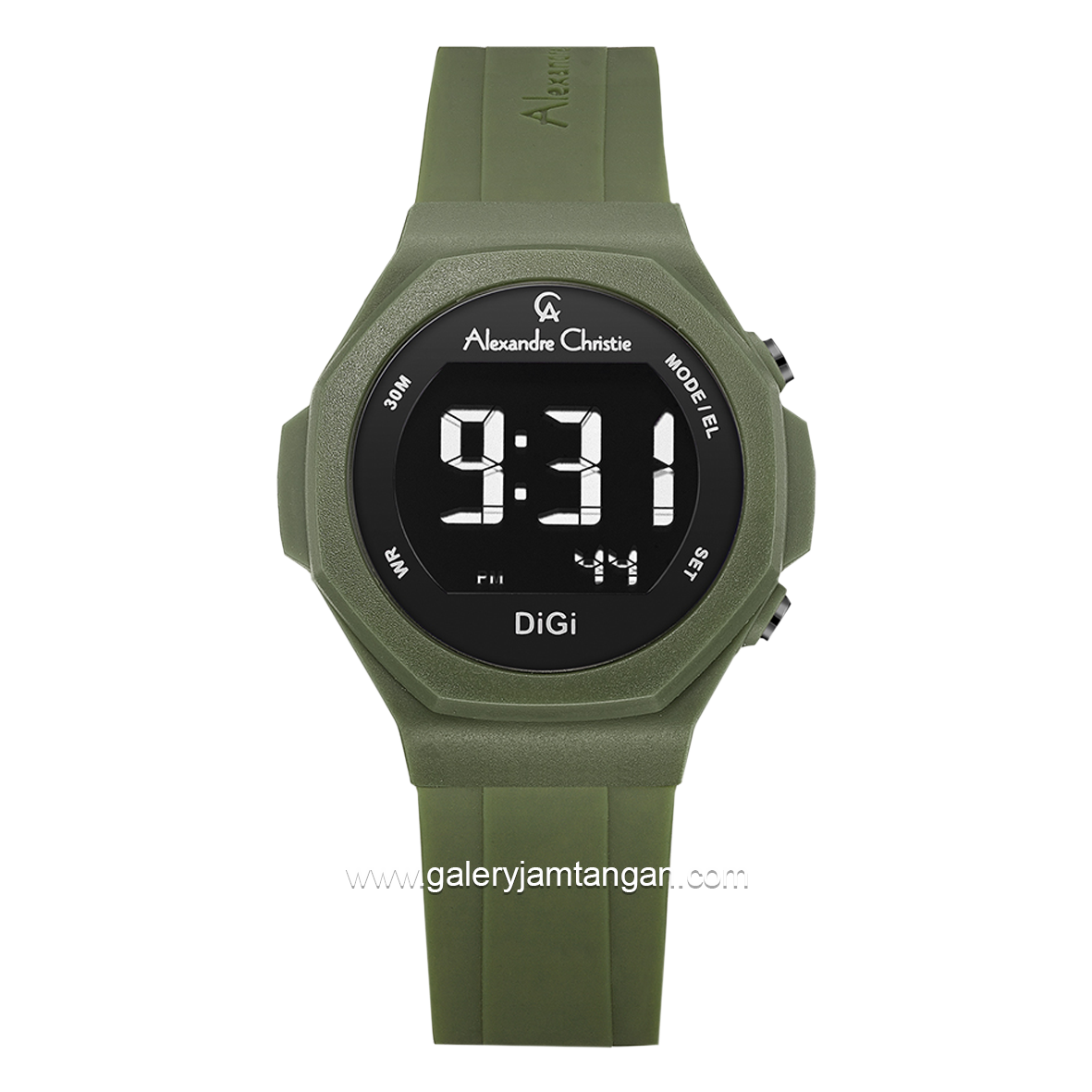 Alexandre Christie AC 9359 LH Digital Green Rubber Strap