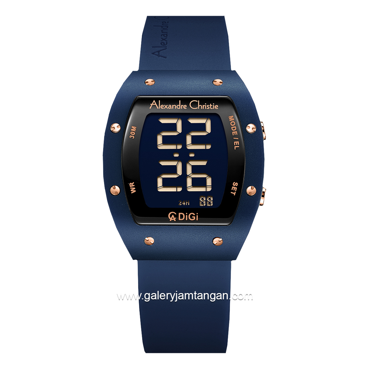 Alexandre Christie AC 9360 LH Digital Blue Rubber Strap