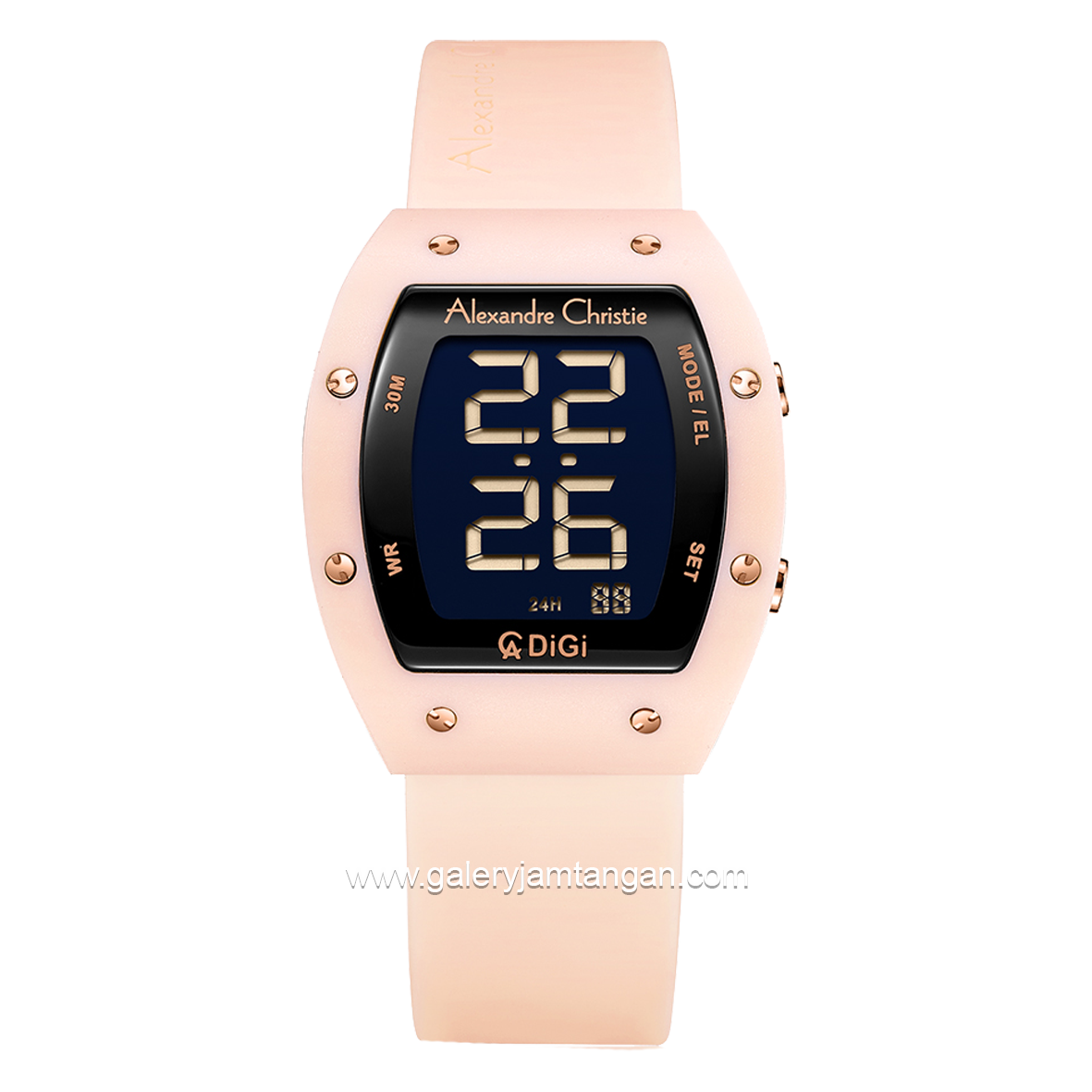 Alexandre Christie AC 9360 LH Digital Peach Rubber Strap