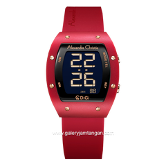 Alexandre Christie AC 9360 LH Digital Red Rubber Strap