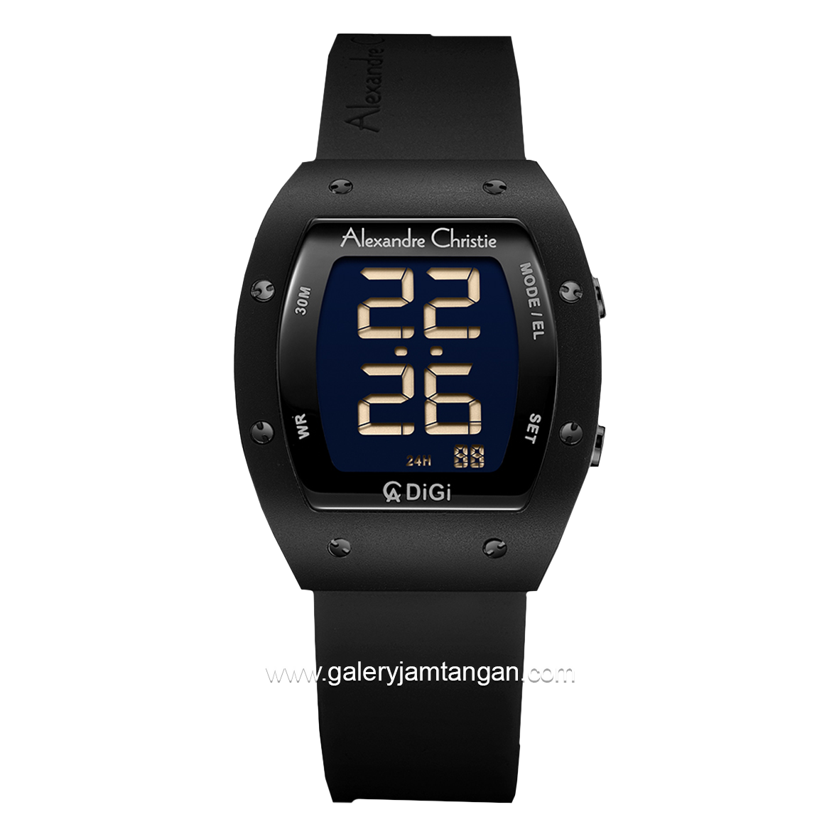 Alexandre Christie AC 9360 LH Digital Black Rubber Strap