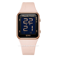Alexandre Christie AC 9361 LH Pink Rosegold Rubber Strap