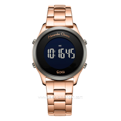 Alexandre Christie AC 9363 LH Rosegold Dial Black Stainless Steel