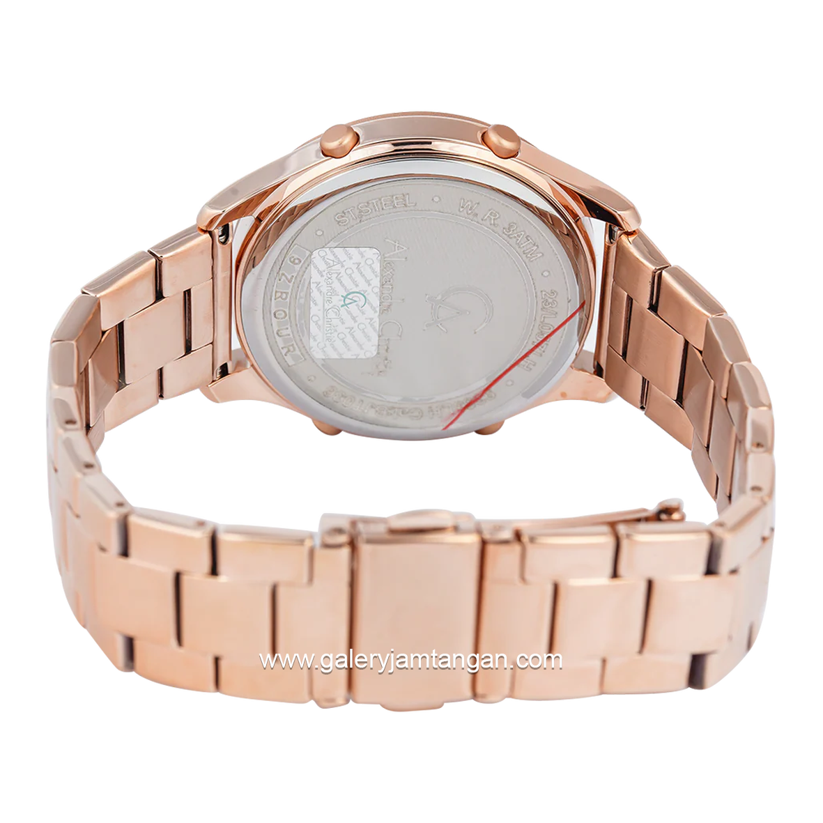 Alexandre Christie AC 9363 LH Rosegold Dial Black Stainless Steel