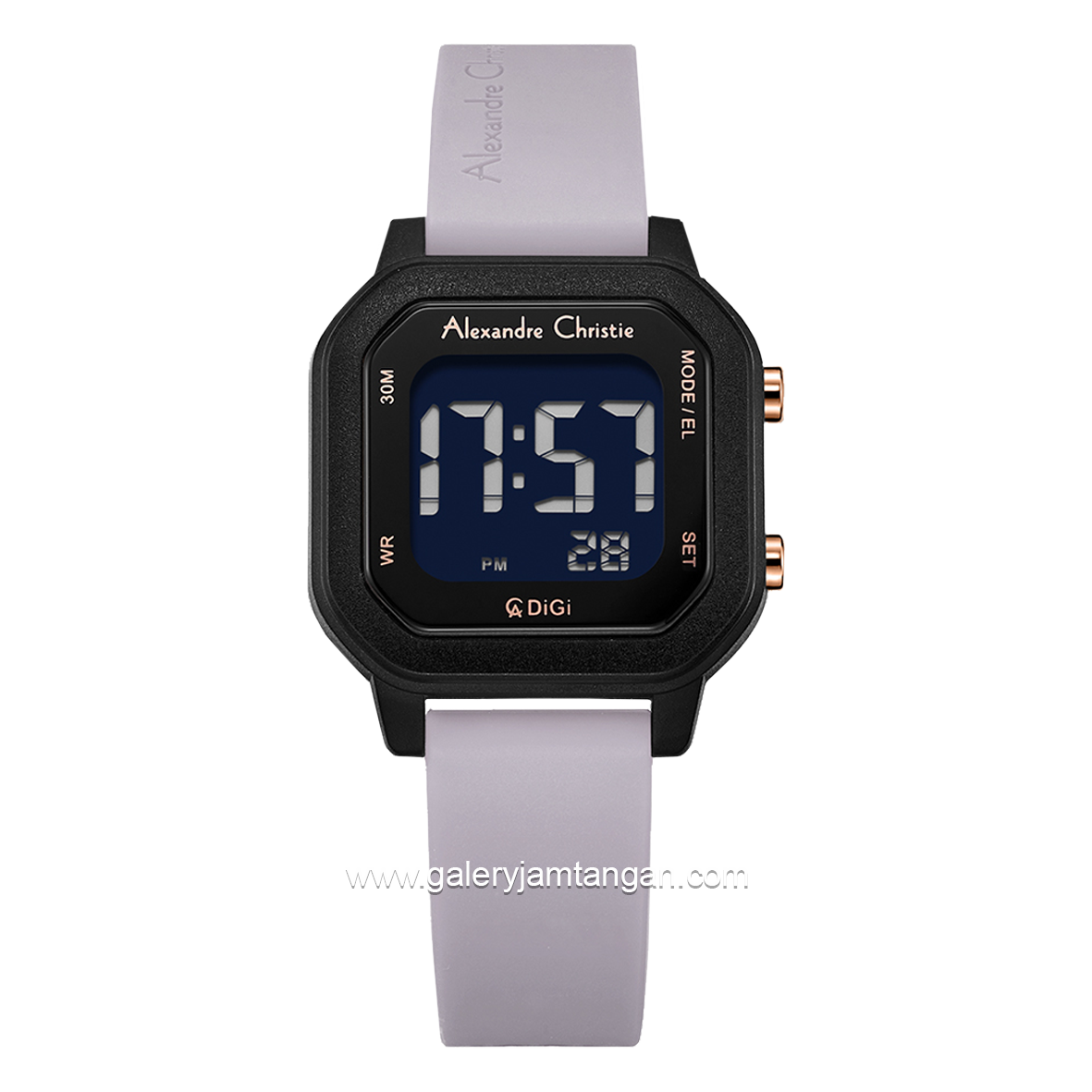 Alexandre Christie AC 9365 LH Digital Purple Black Rubber Strap