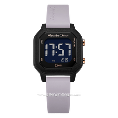 Alexandre Christie AC 9365 LH Digital Purple Black Rubber Strap
