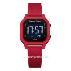 Alexandre Christie AC 9365 LH Digital Red Rubber Strap