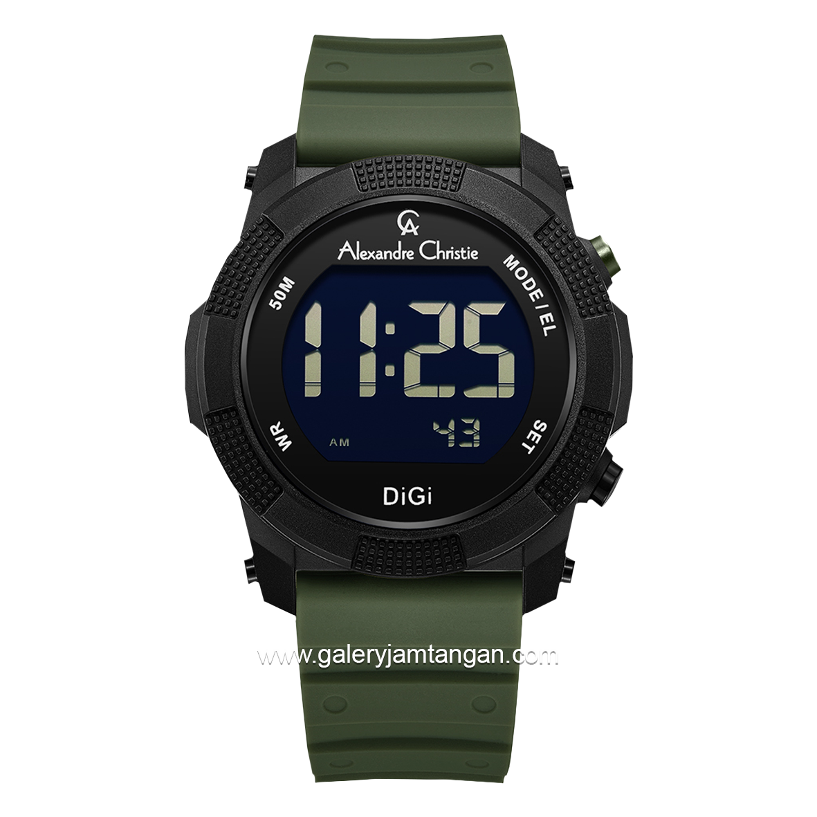 Alexandre Christie AC 9367 MH Army Black Rubber Strap