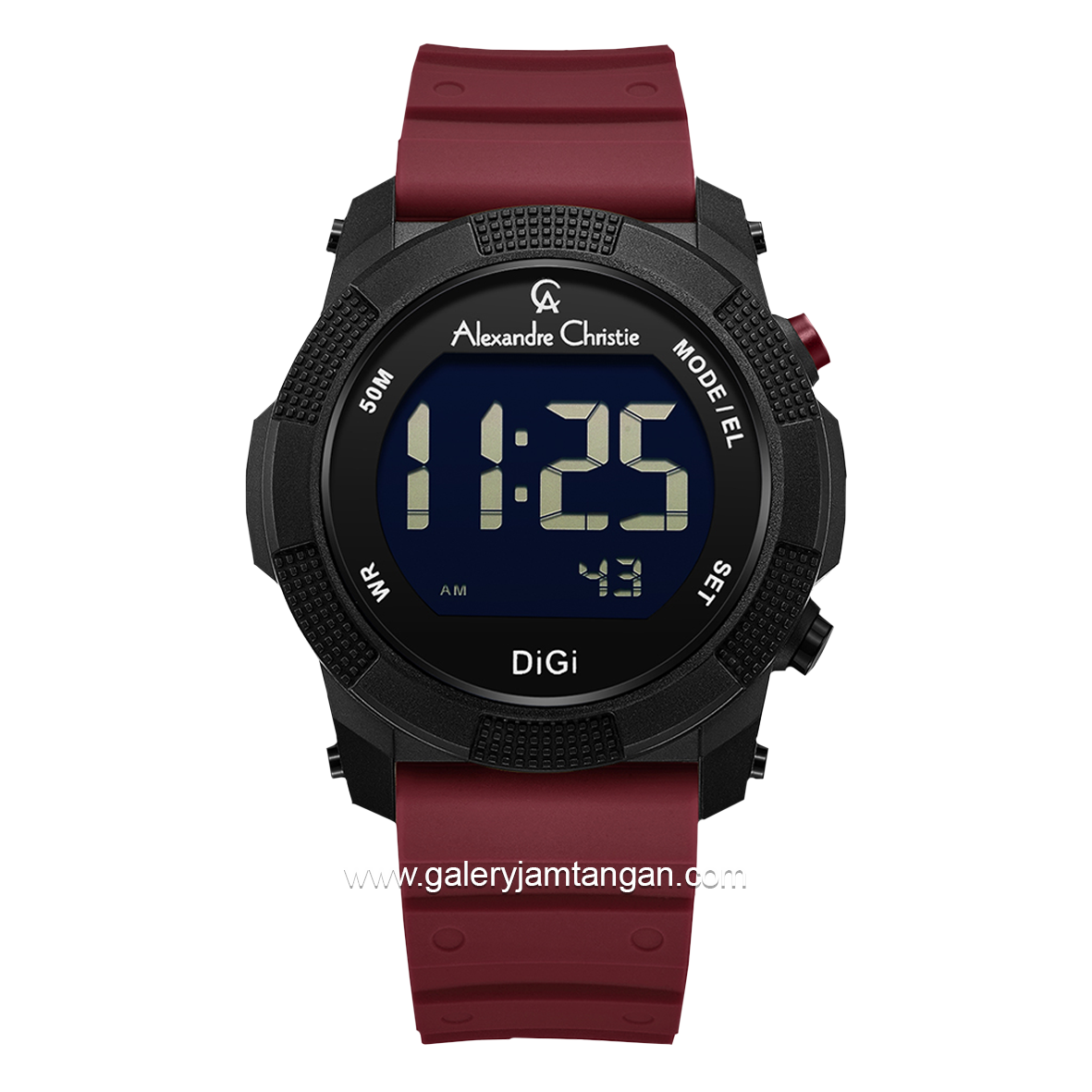 Alexandre Christie AC 9367 MH Red Black Rubber Strap