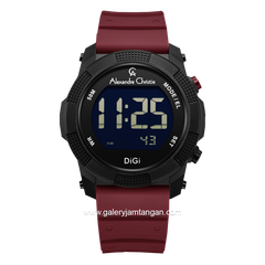 Alexandre Christie AC 9367 MH Red Black Rubber Strap