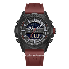 Alexandre Christie AC 9370 MH Red Black Rubber Strap