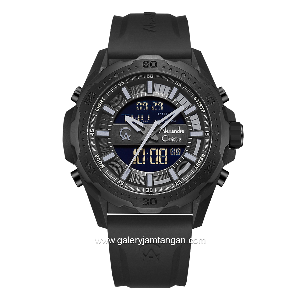 Alexandre Christie AC 9370 MH Black Rubber Strap