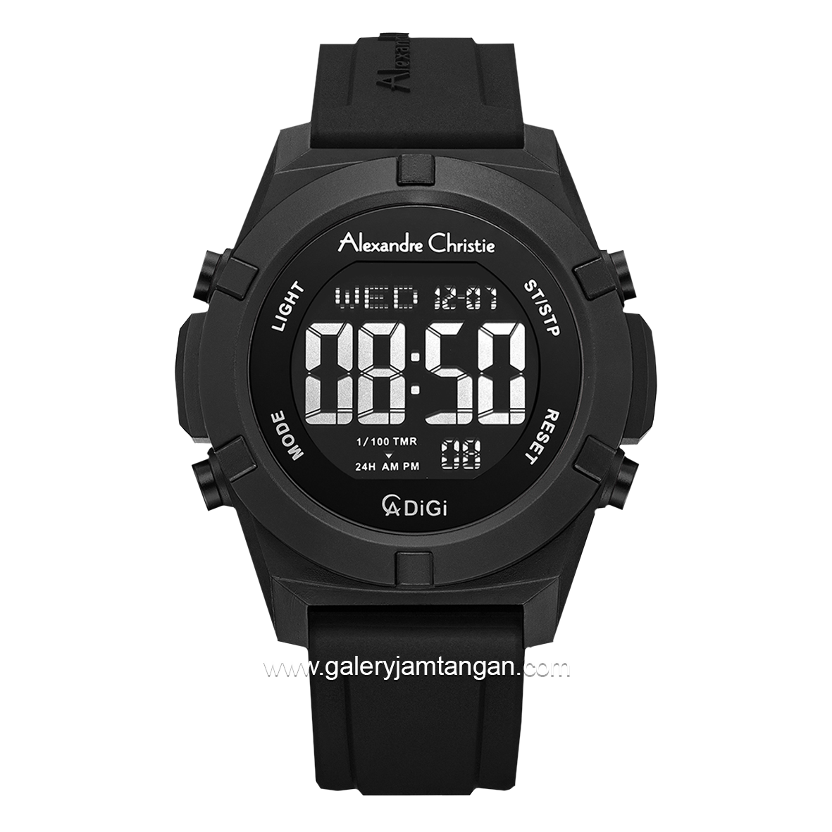 Alexandre Christie AC 9371 MH Full Black Rubber Strap