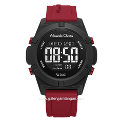 Alexandre Christie AC 9371 MH Red Black Rubber Strap
