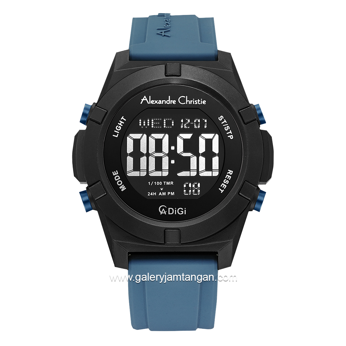 Alexandre Christie AC 9371 MH Blue Black Rubber Strap